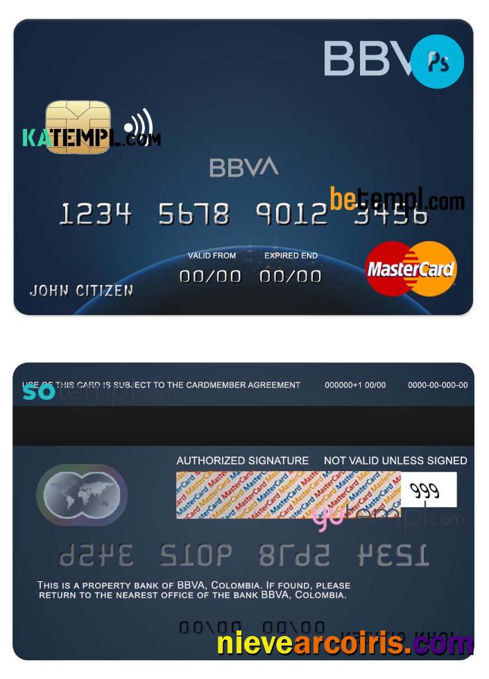 Colombia BBVA bank mastercard credit card